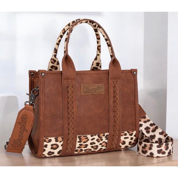 Wrangler Handbags - Wrangler Brown Leopard Print Tote/Crossbody *NEW in Package*